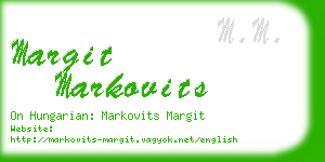 margit markovits business card